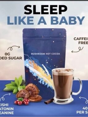 RYZE Organic Mushroom Hot Cocoa Coffee - 20 Servings use hot or cold